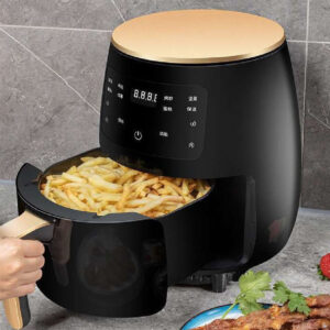 Friteuză cu Aer 1400W, Air Fryer cu Control Tactil, Oprire Automată, Gătire Fără Ulei, Design din Oțel Inoxidabil