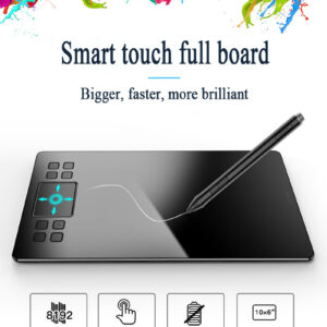 Tabletă Grafică 10 Inch cu Stylus, 8129 Niveluri Presiune, Compatibilă Windows & Mac, Ideală pentru Desen Digital și Design